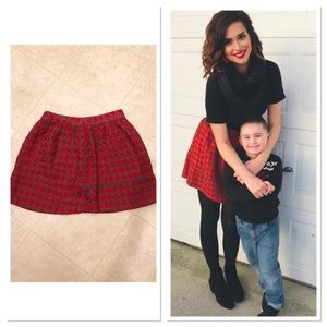 Red and Gray Skirt